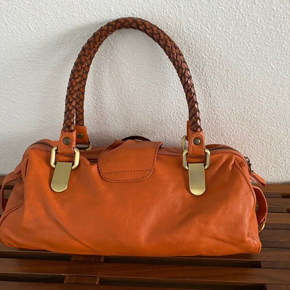 NEW Nuovedive Italian Leather Handbag with Braided Leather Handles - Picture 3 of 16